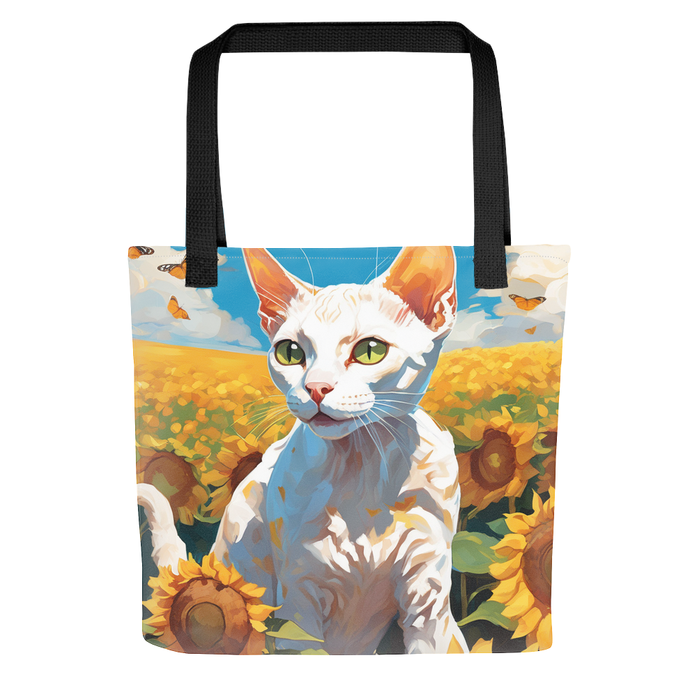 PugMug Custom White Devon Rex Cat Tote
