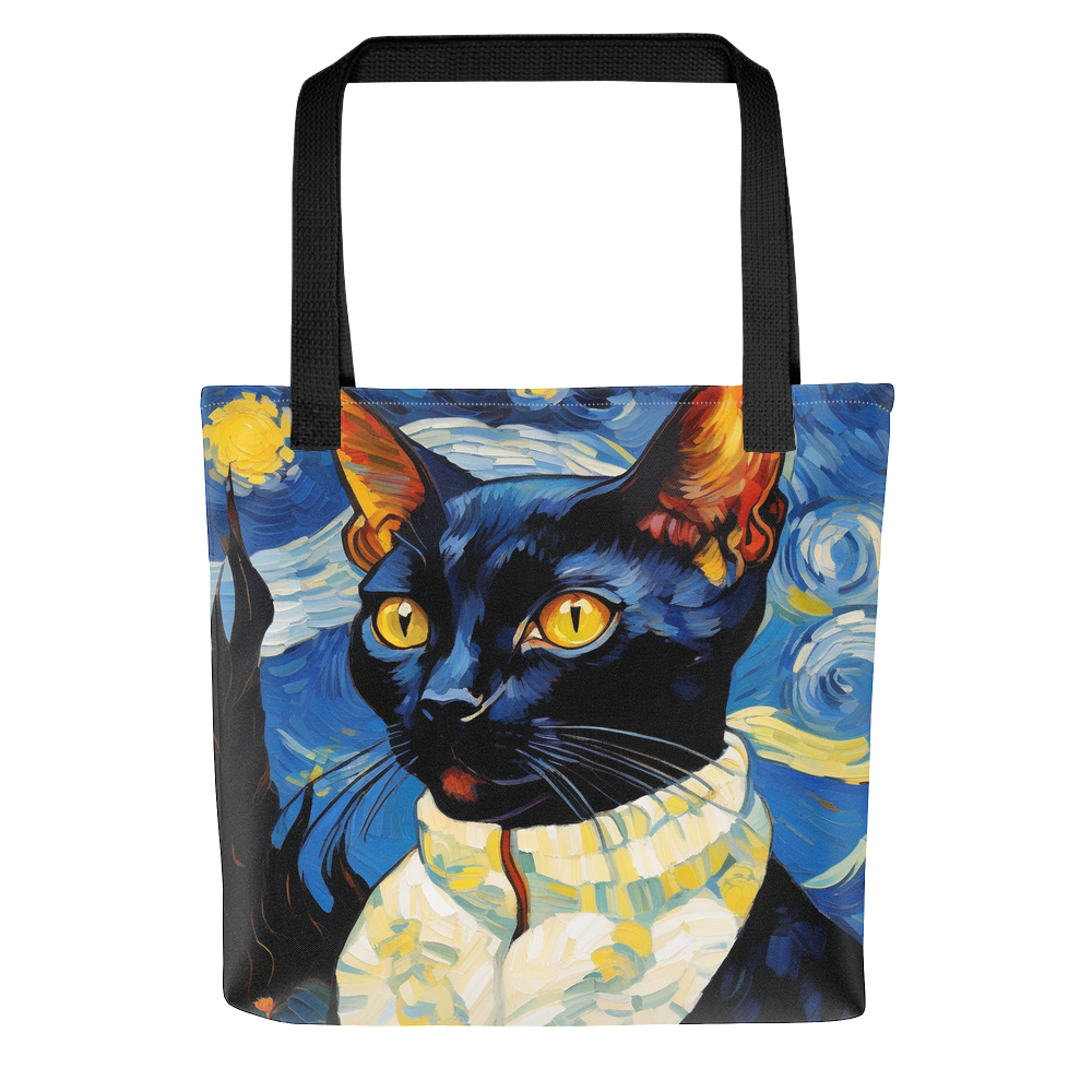 PugMug Custom Black Devon Rex Cat Tote