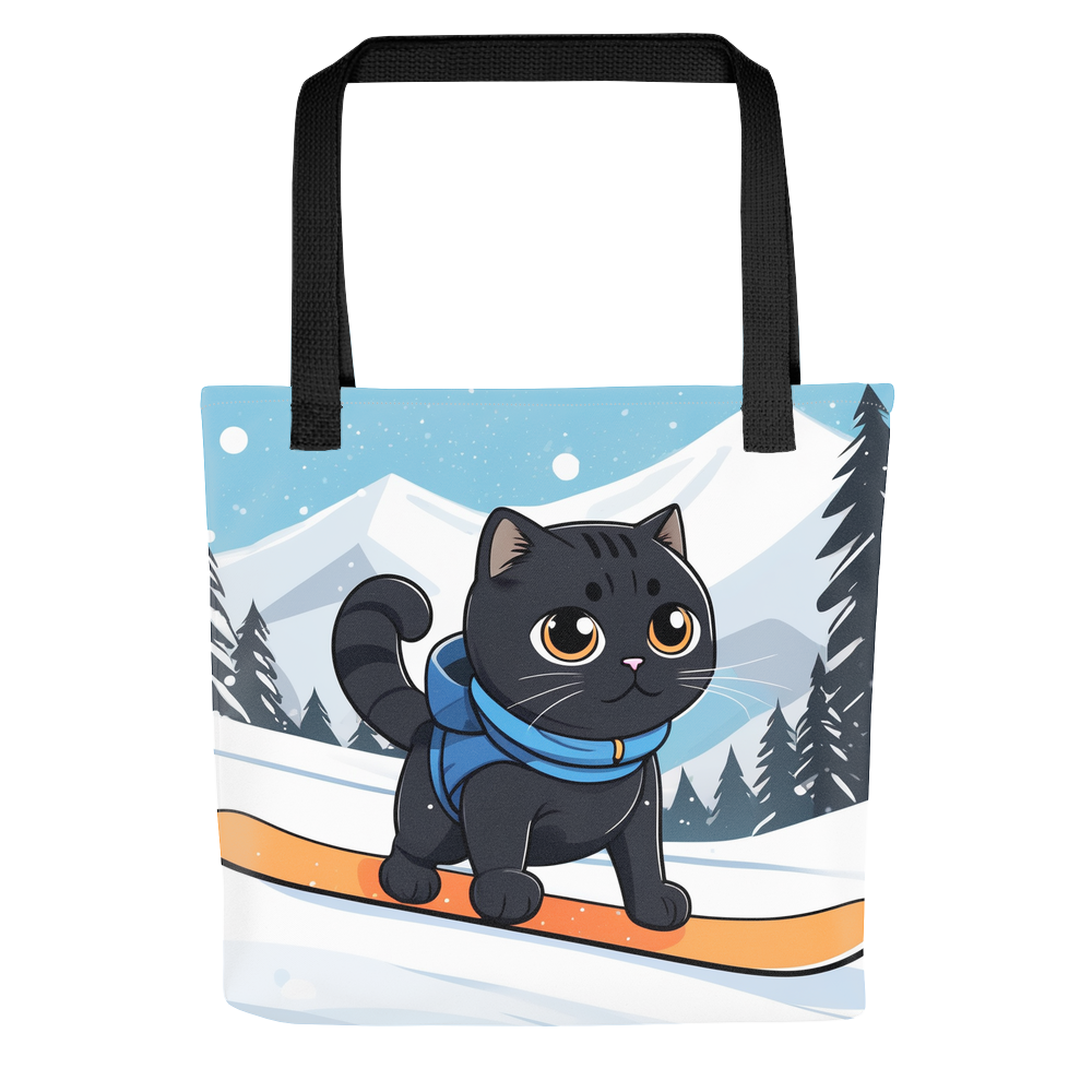 PugMug Custom Black Scottish Fold Cat Tote