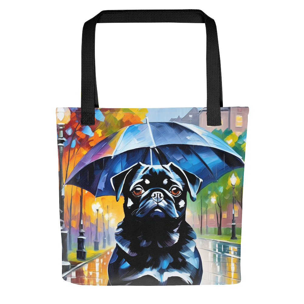 PugMug Custom Black Pug Tote