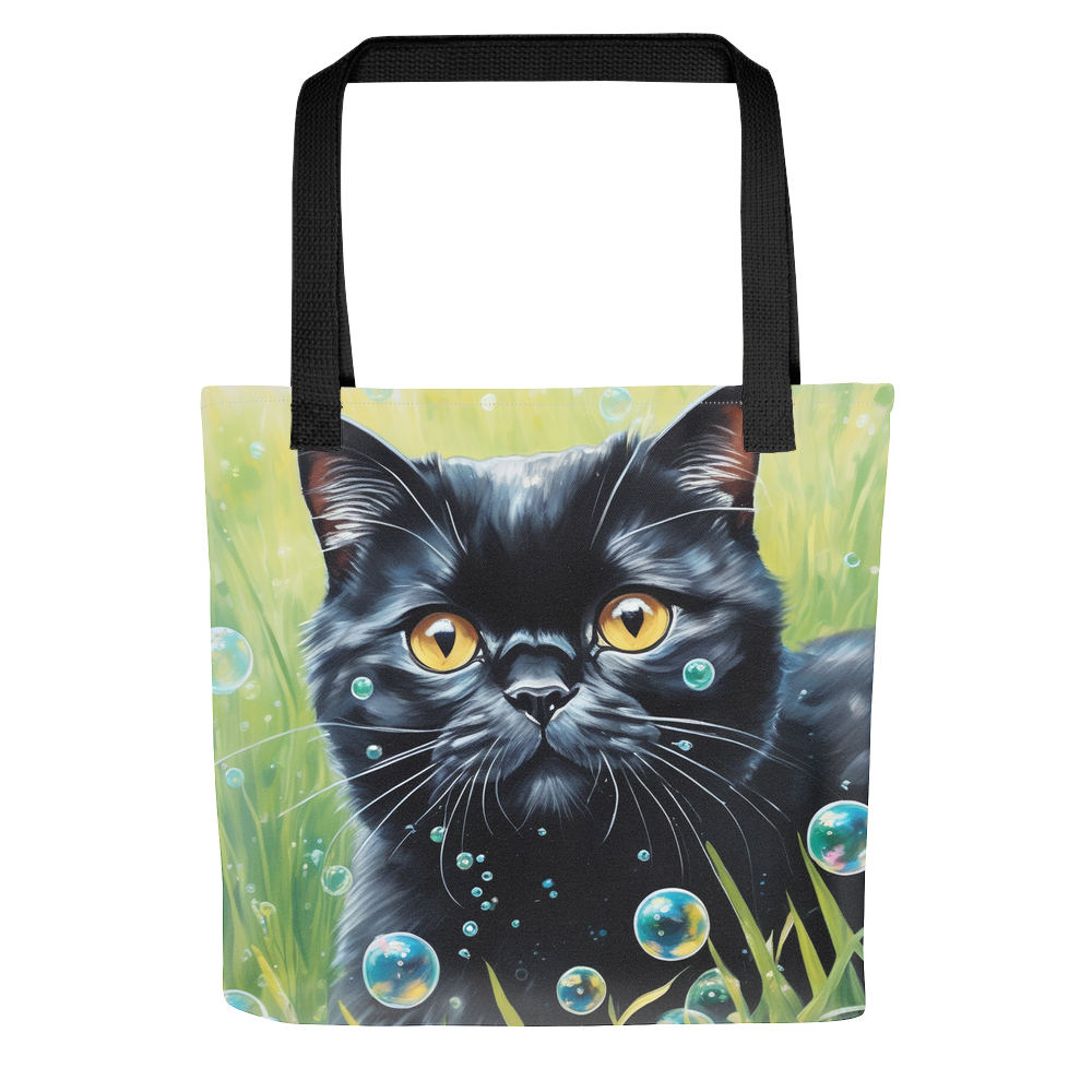 PugMug Custom Black Scottish Fold Cat Tote