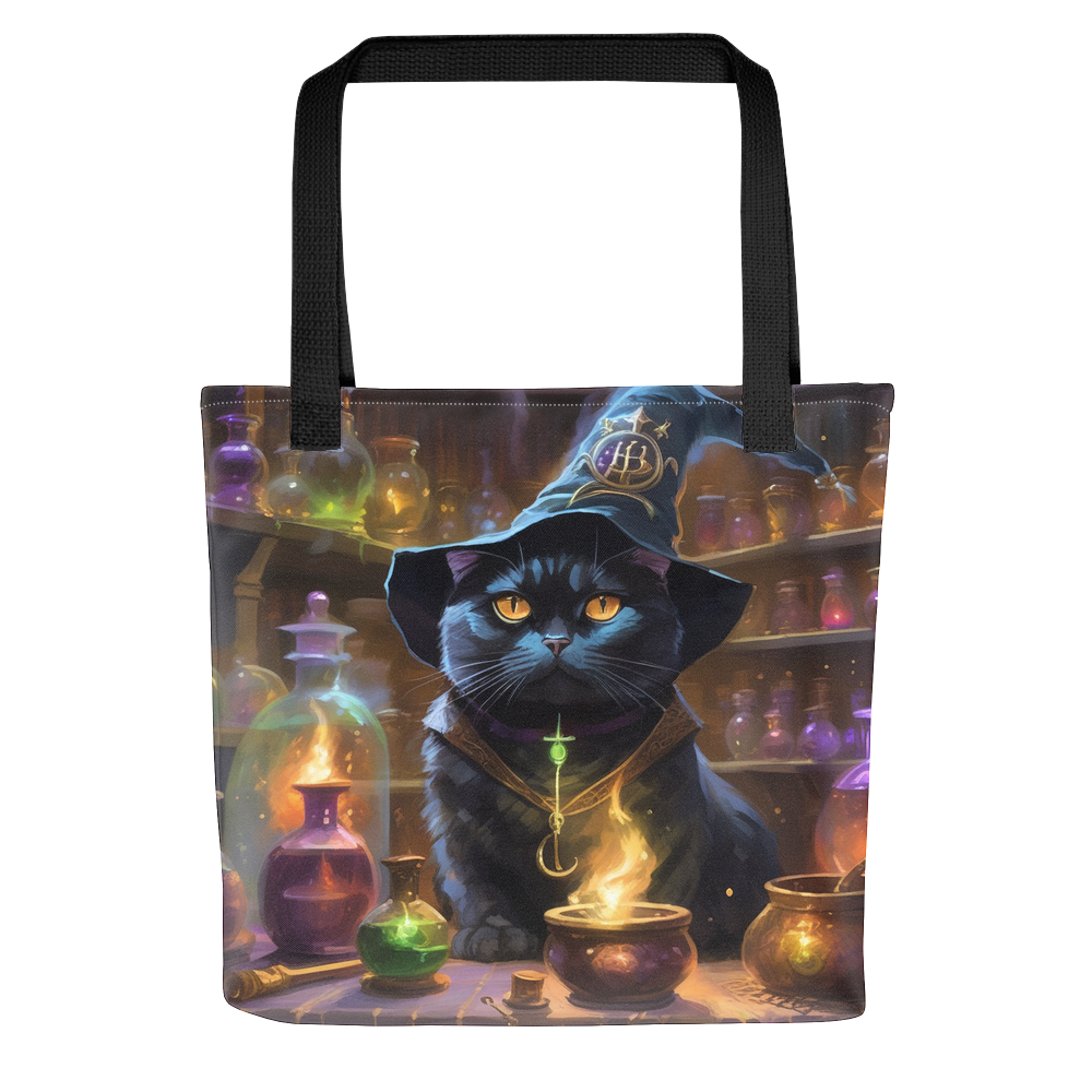 PugMug Custom Black Scottish Fold Cat Tote