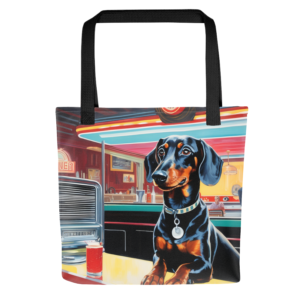 PugMug Custom Black Dachshund Tote