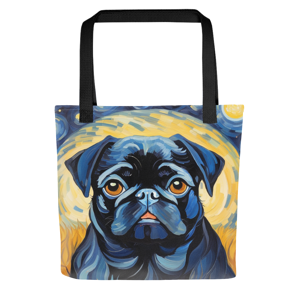 PugMug Custom Black Pug Tote