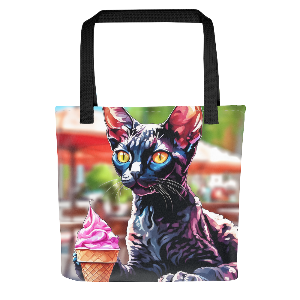 PugMug Custom Black Devon Rex Cat Tote