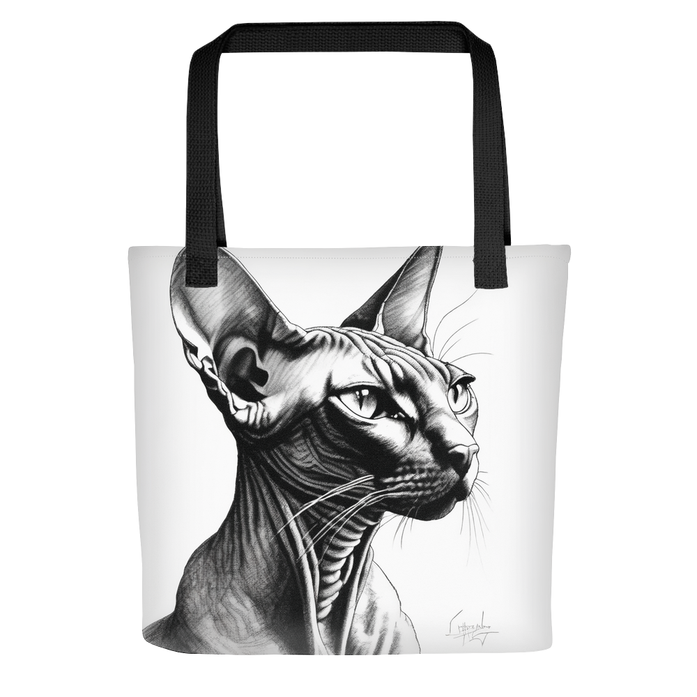PugMug Custom Black Sphynx Cat Tote