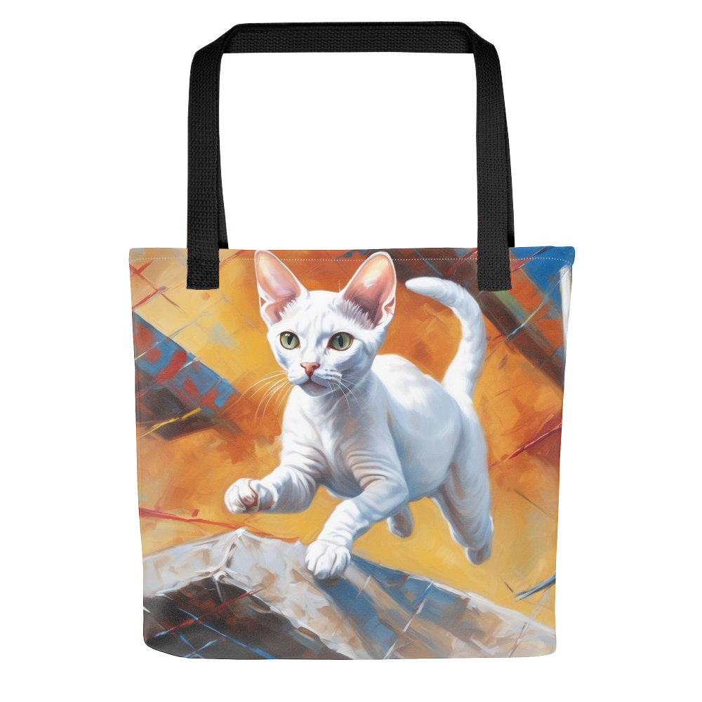 PugMug Custom White Devon Rex Cat Tote