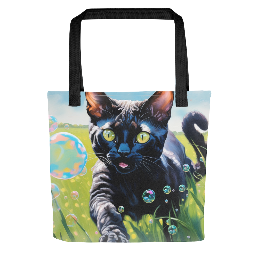 PugMug Custom Black Devon Rex Cat Tote