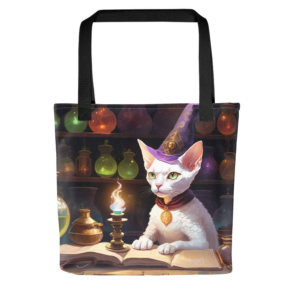 PugMug Custom White Devon Rex Cat Tote