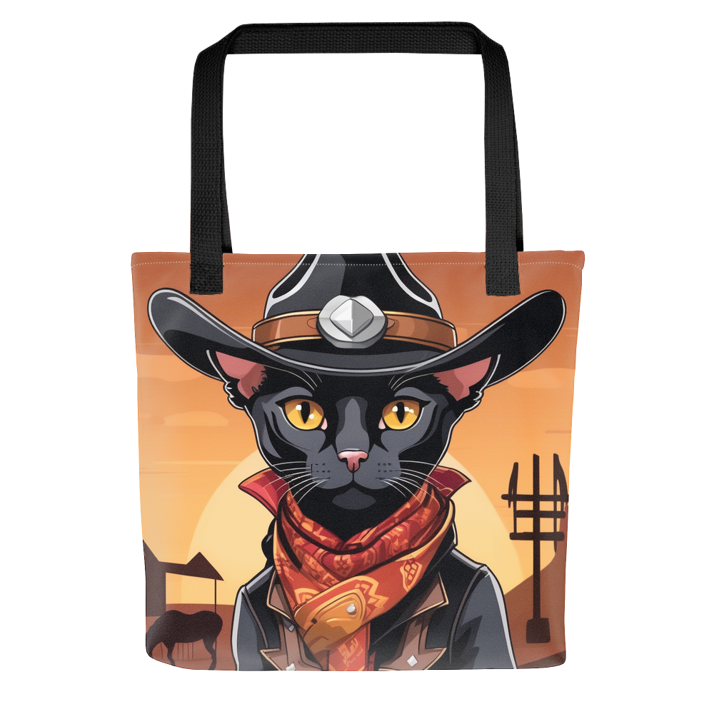 PugMug Custom Black Devon Rex Cat Tote