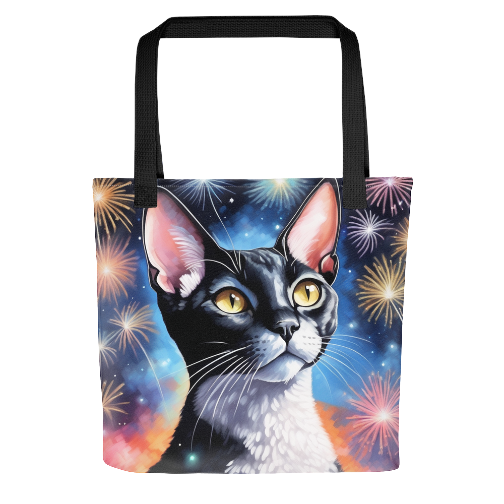 PugMug Custom Black Devon Rex Cat Tote
