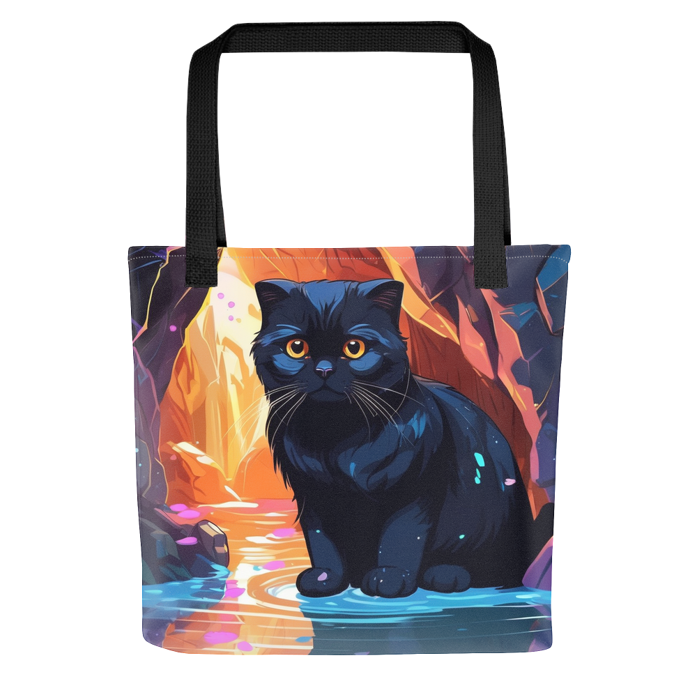 PugMug Custom Black Scottish Fold Cat Tote