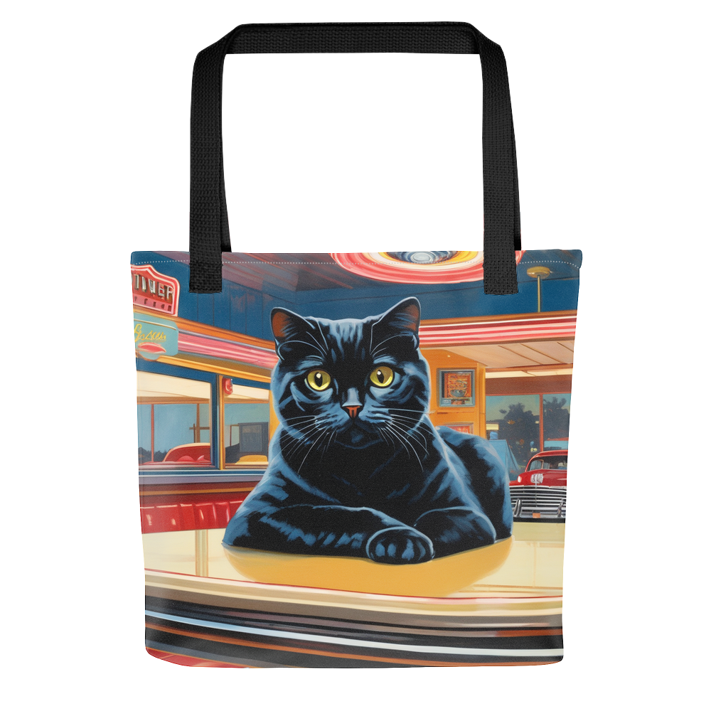 PugMug Custom Black Scottish Fold Cat Tote