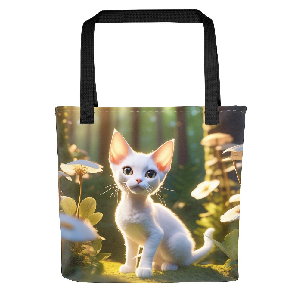 PugMug Custom White Devon Rex Cat Tote