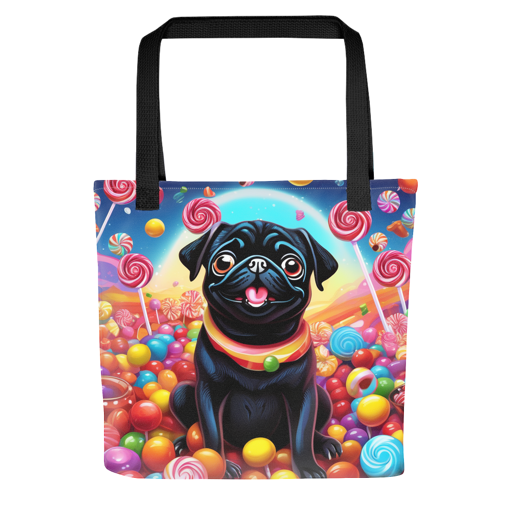 PugMug Custom Black Pug Tote