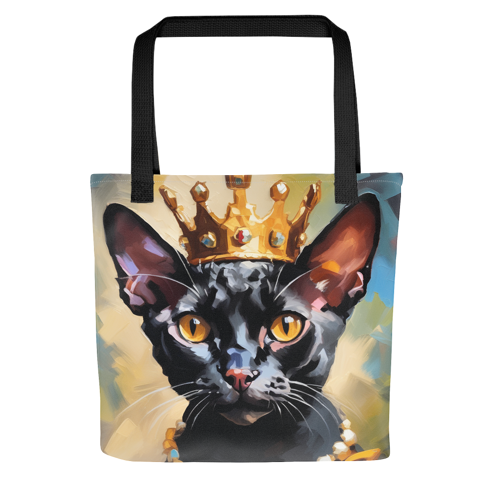 PugMug Custom Black Devon Rex Cat Tote