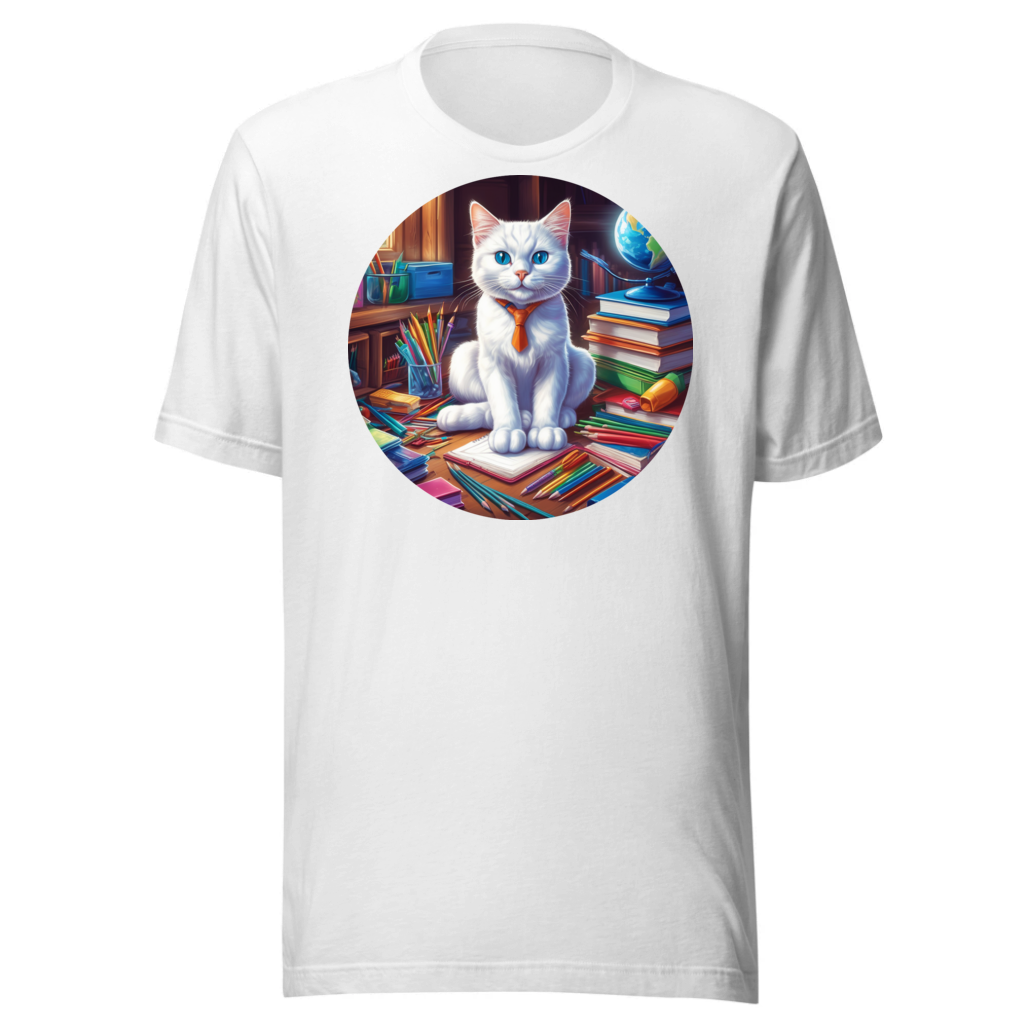 PugMug Custom White Companion Cat T-Shirt