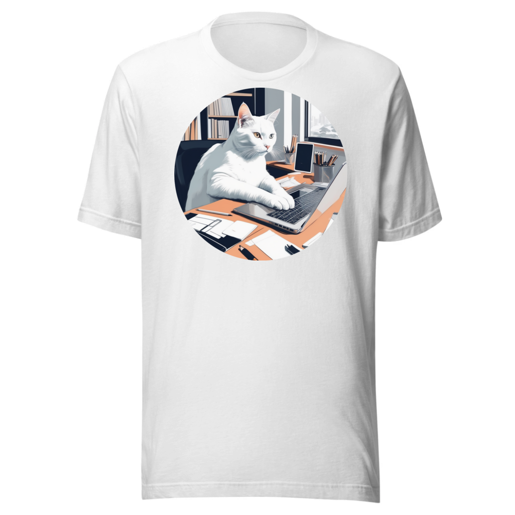 PugMug Custom White Companion Cat T-Shirt