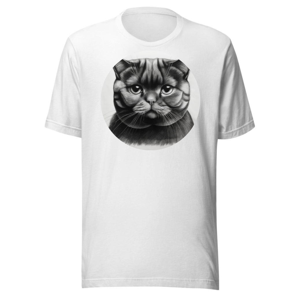 PugMug Custom Black Scottish Fold Cat T-Shirt