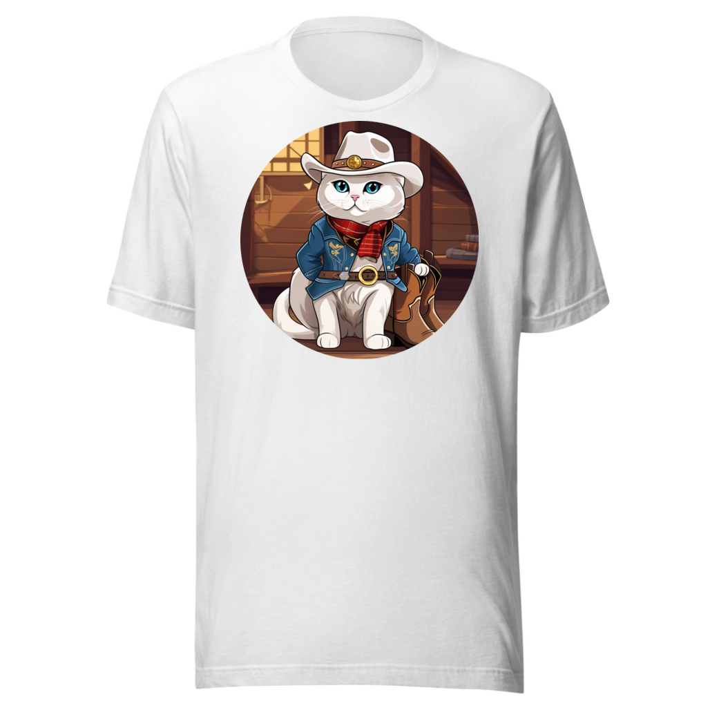 PugMug Custom White Scottish Fold Cat T-Shirt