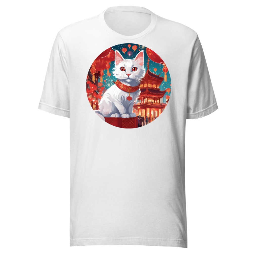 PugMug Custom White Companion Cat T-Shirt