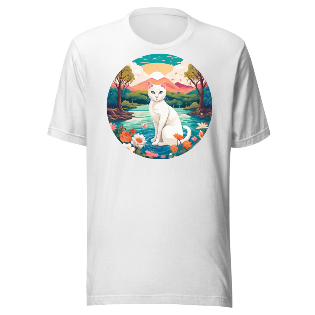 PugMug Custom White Companion Cat T-Shirt