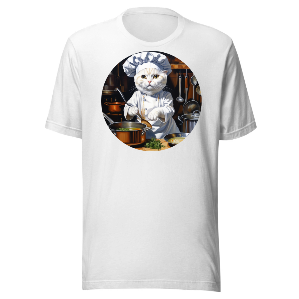 PugMug Custom White Scottish Fold Cat T-Shirt