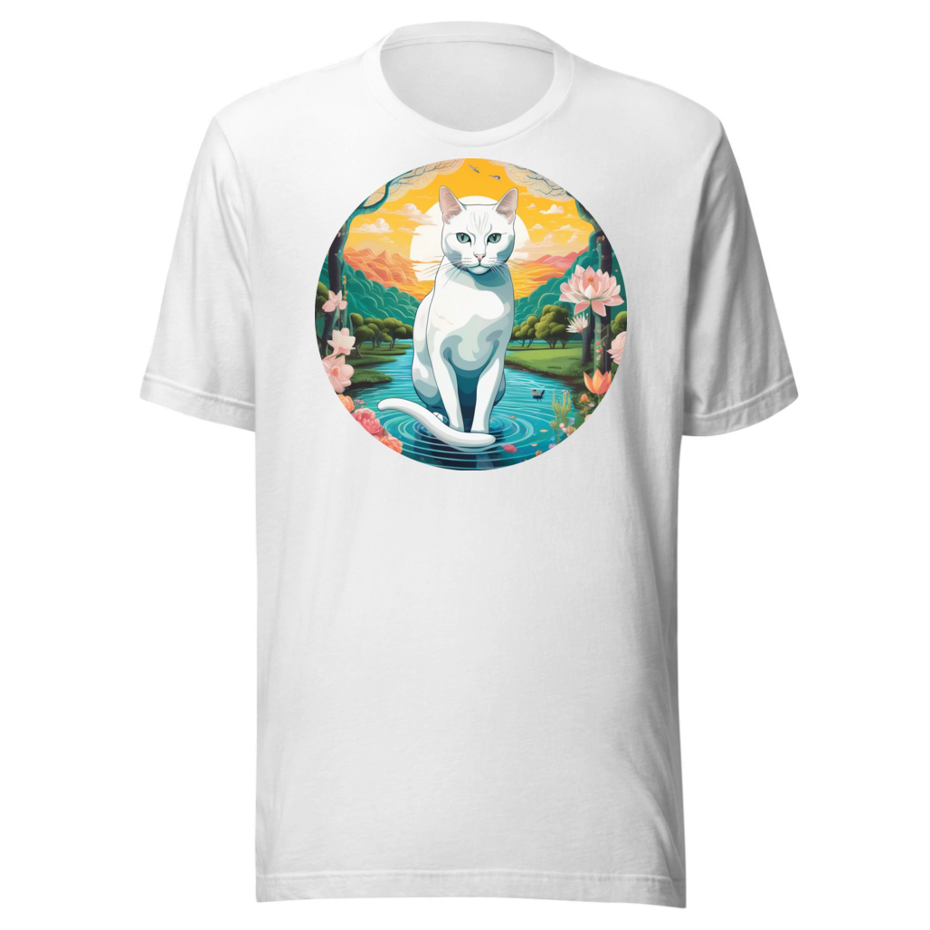 PugMug Custom White Companion Cat T-Shirt