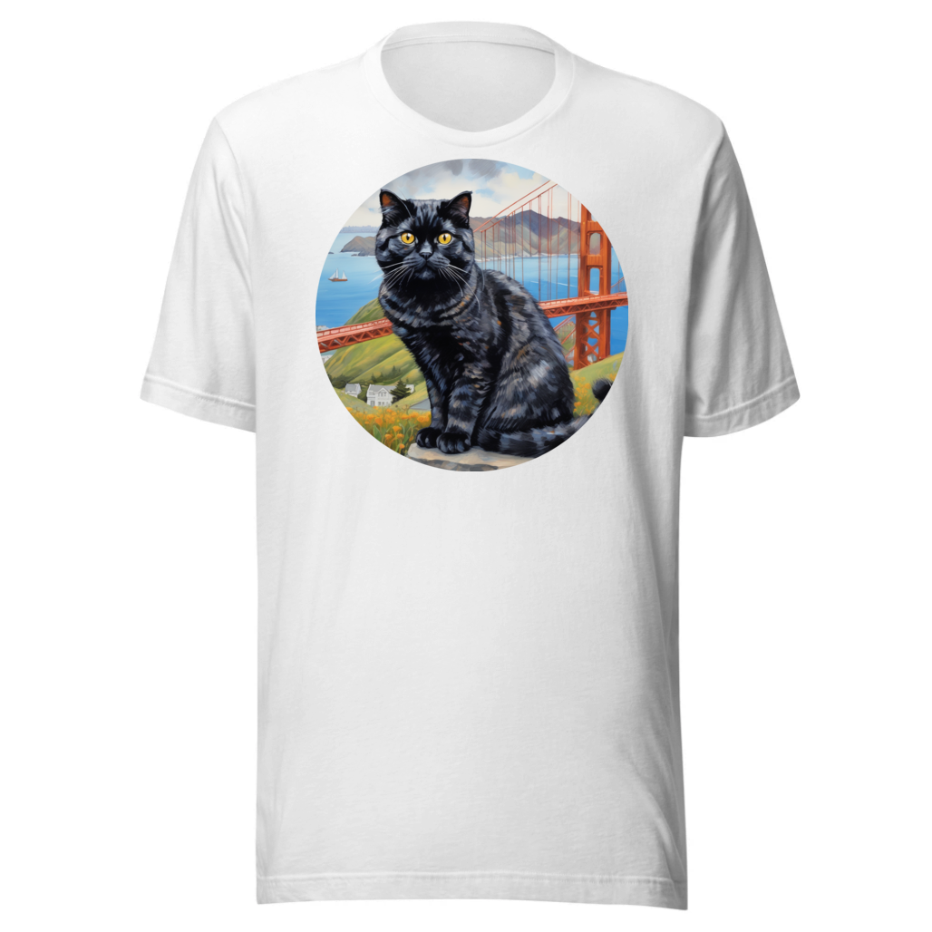 PugMug Custom Black Scottish Fold Cat T-Shirt