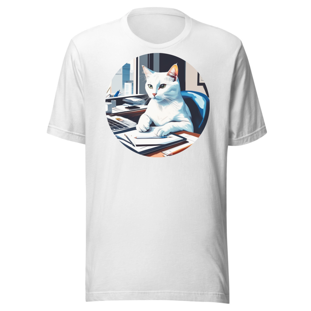 PugMug Custom White Companion Cat T-Shirt
