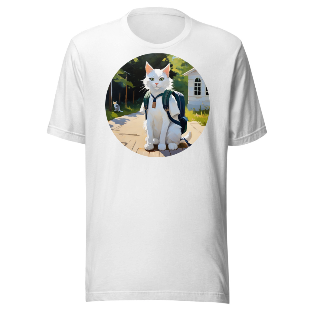 PugMug Custom White Companion Cat T-Shirt