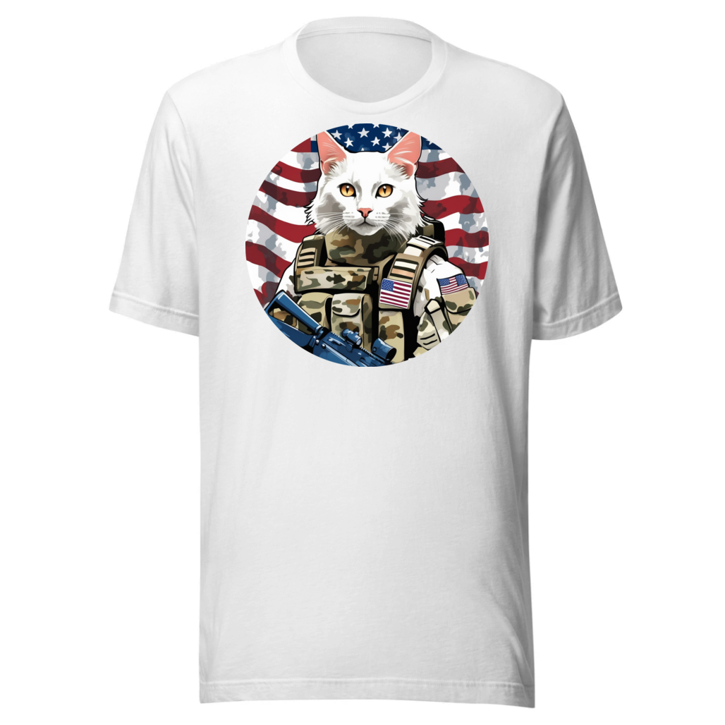 PugMug Custom White Companion Cat T-Shirt