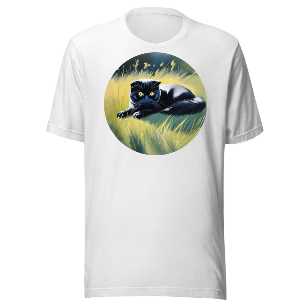 PugMug Custom Black Scottish Fold Cat T-Shirt