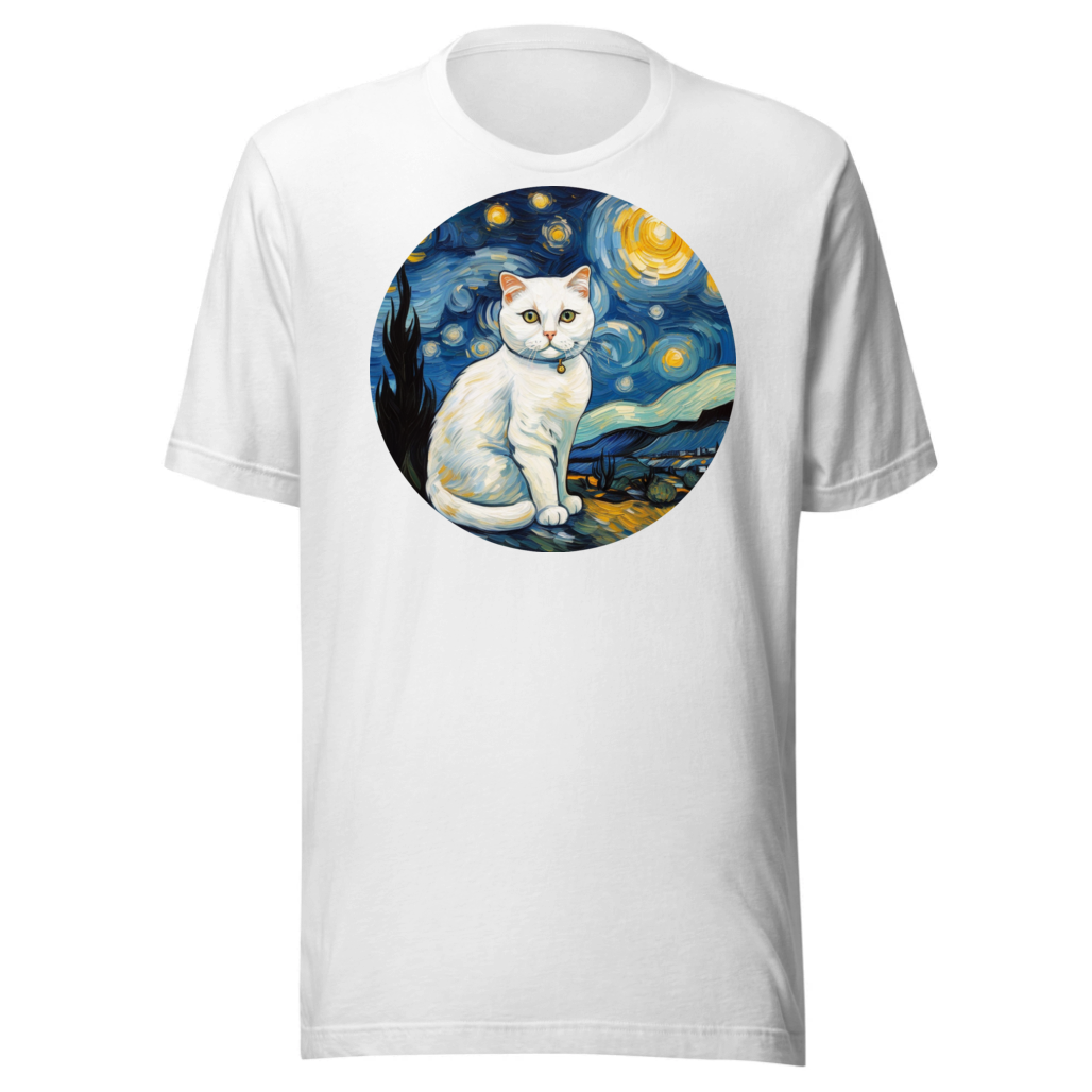PugMug Custom White Scottish Fold Cat T-Shirt