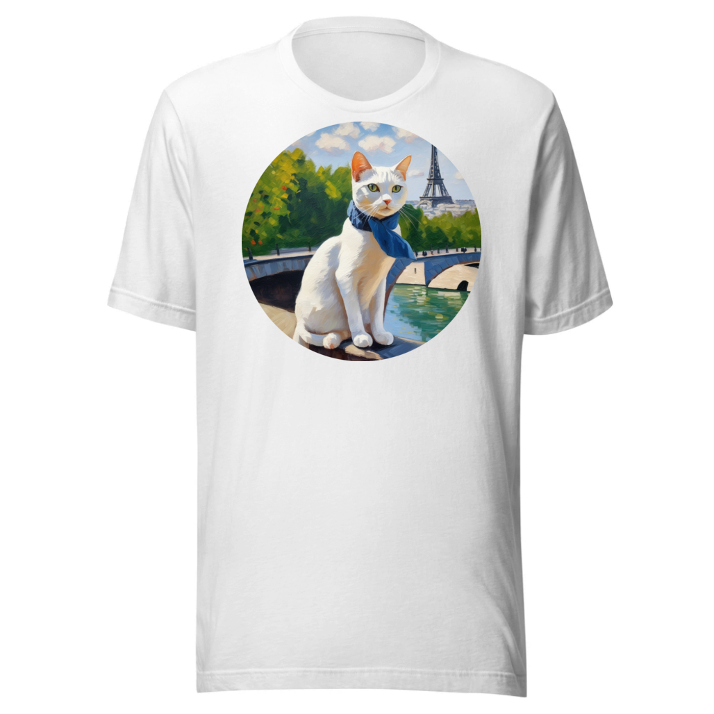 PugMug Custom White Companion Cat T-Shirt