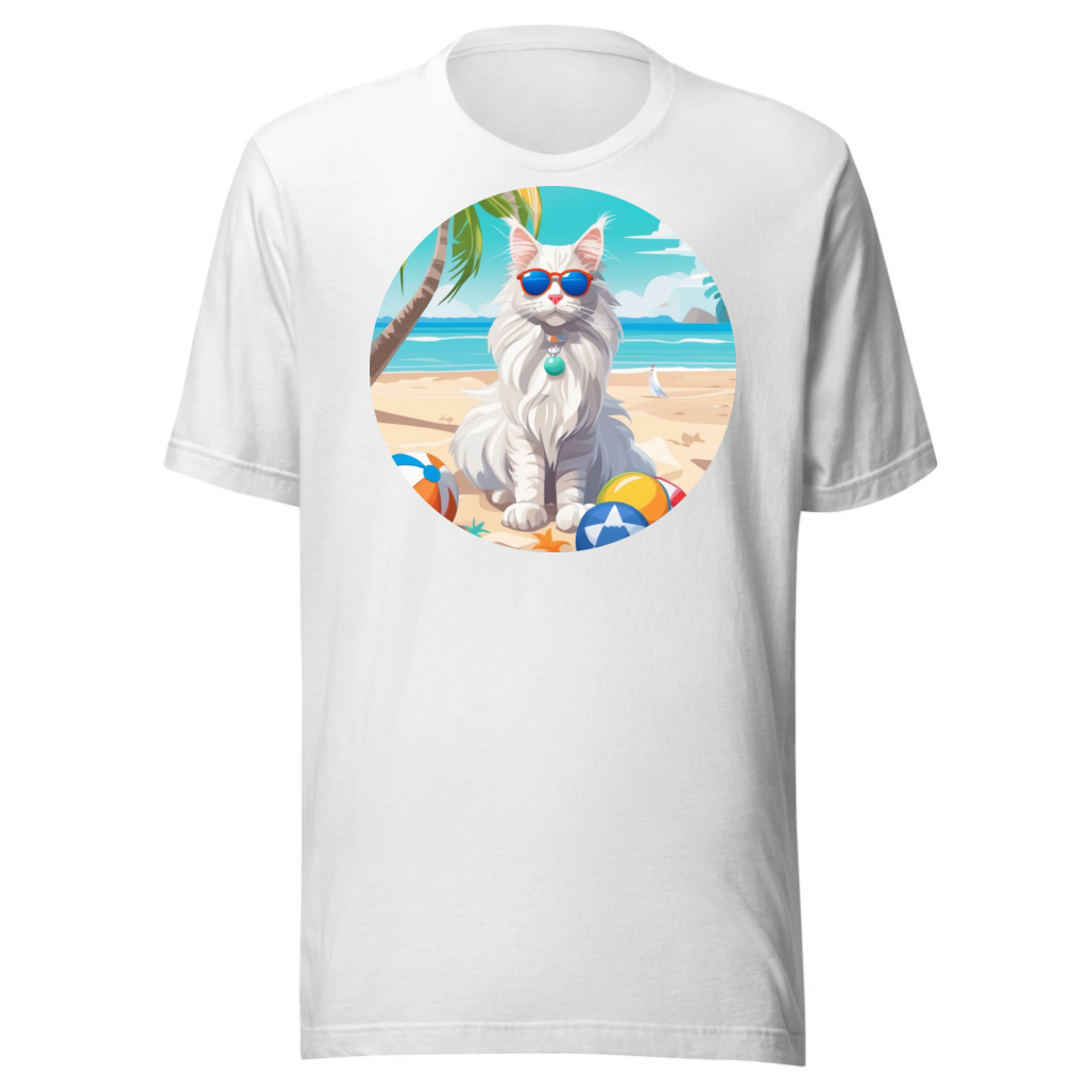 PugMug Custom White Maine Coon Cat T-Shirt