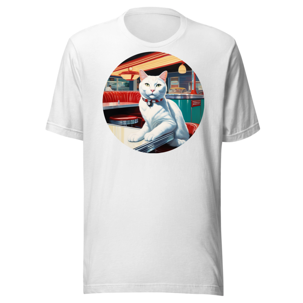 PugMug Custom White Companion Cat T-Shirt