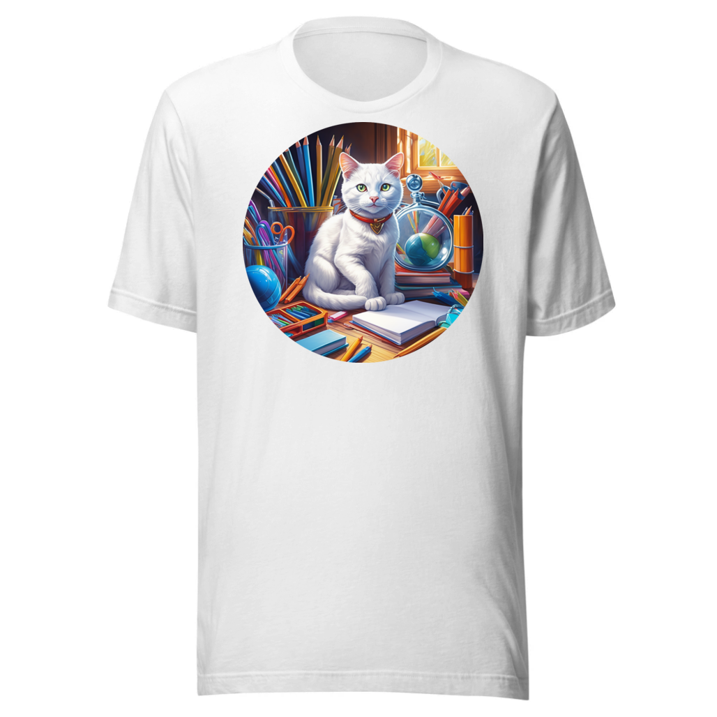 PugMug Custom White Companion Cat T-Shirt