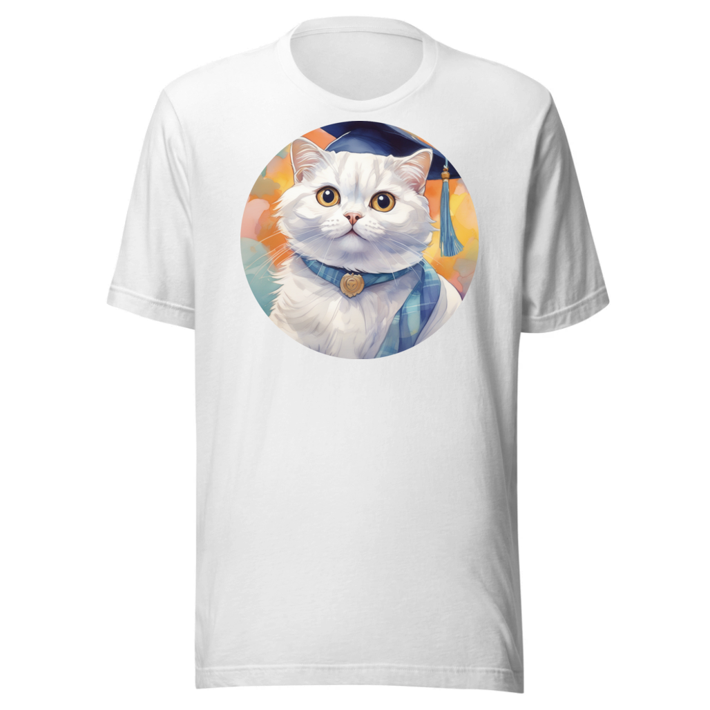 PugMug Custom White Scottish Fold Cat T-Shirt