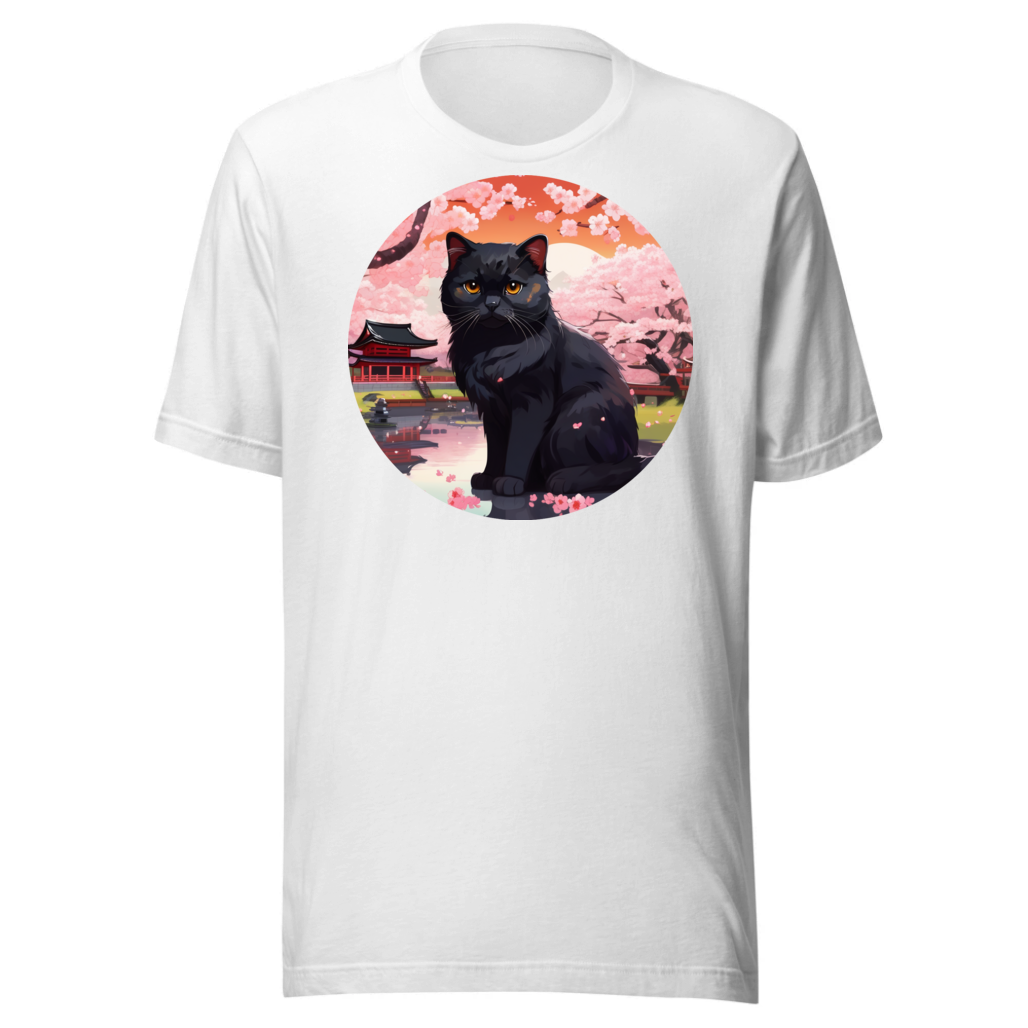 PugMug Custom Black Scottish Fold Cat T-Shirt