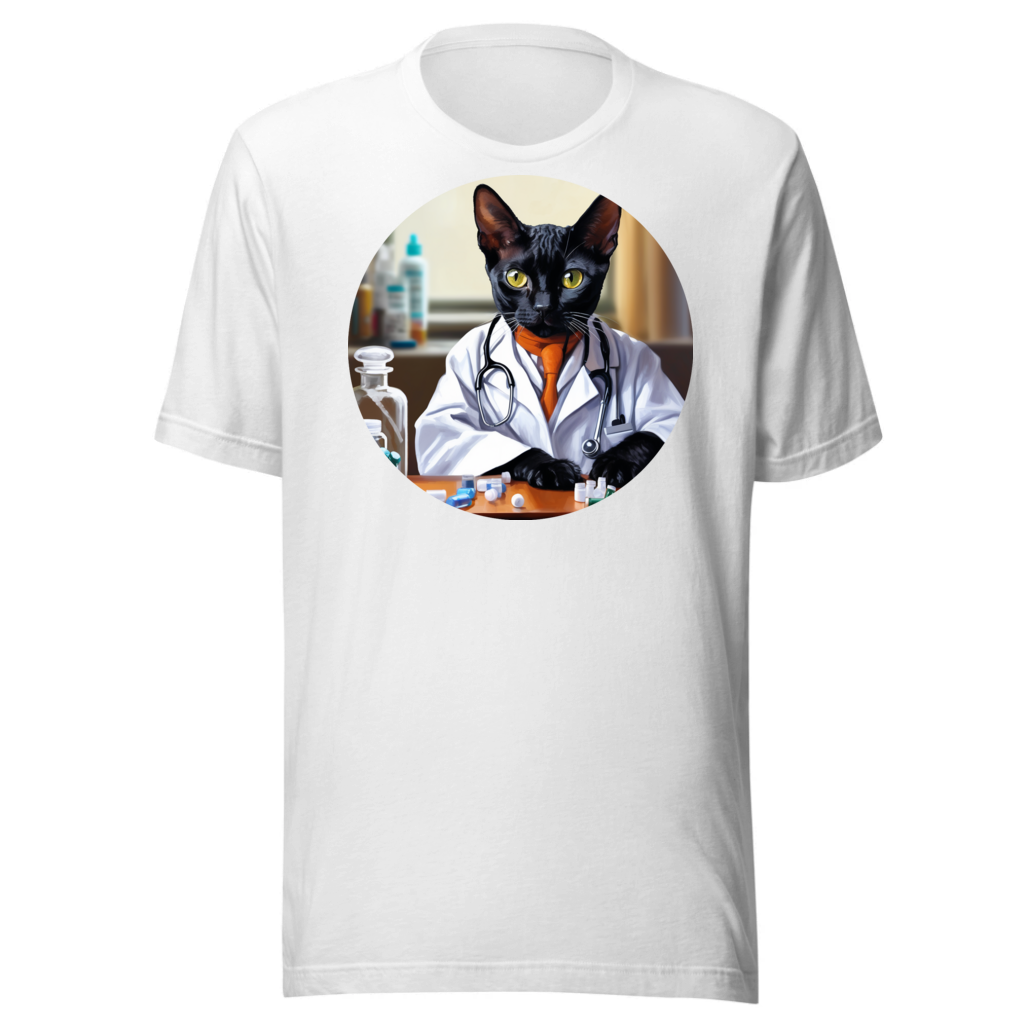 PugMug Custom Black Devon Rex Cat T-Shirt