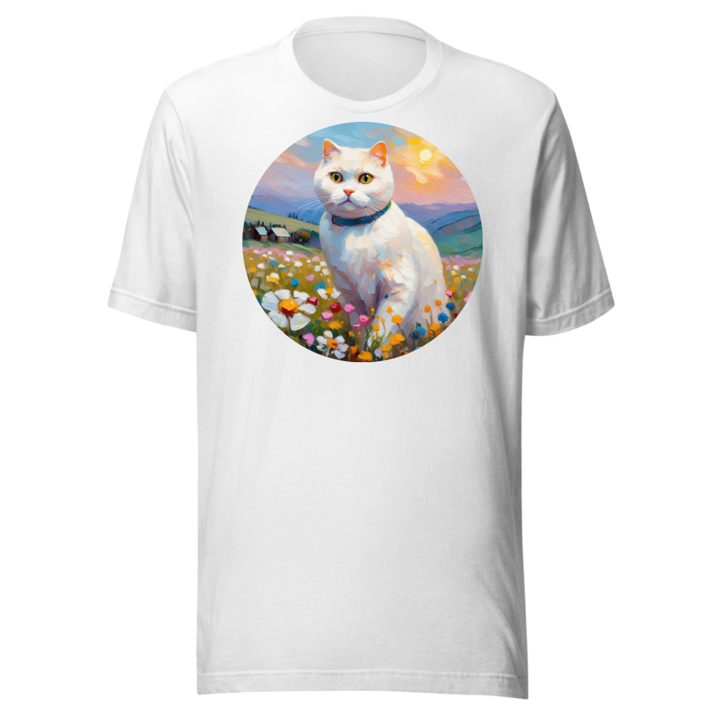 PugMug Custom White Scottish Fold Cat T-Shirt