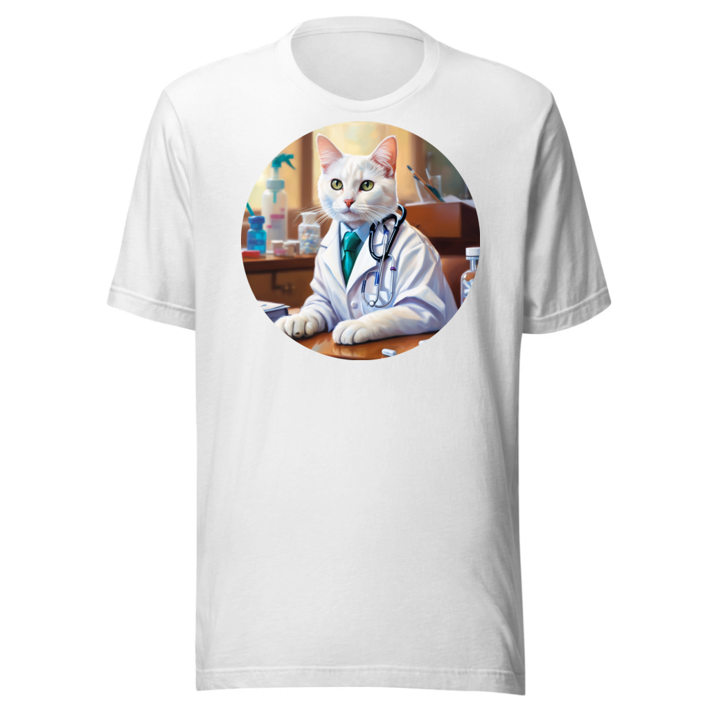PugMug Custom White Companion Cat T-Shirt