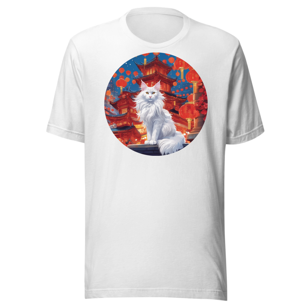 PugMug Custom White Maine Coon Cat T-Shirt