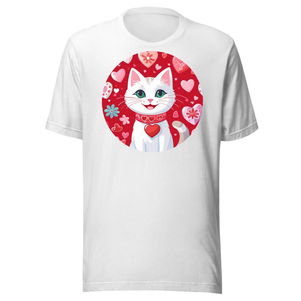 PugMug Custom White Companion Cat T-Shirt