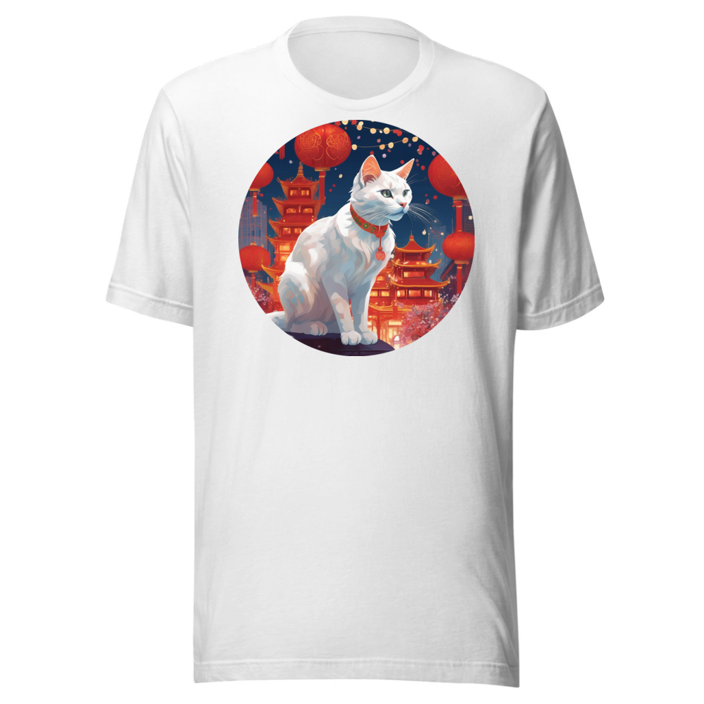 PugMug Custom White Companion Cat T-Shirt