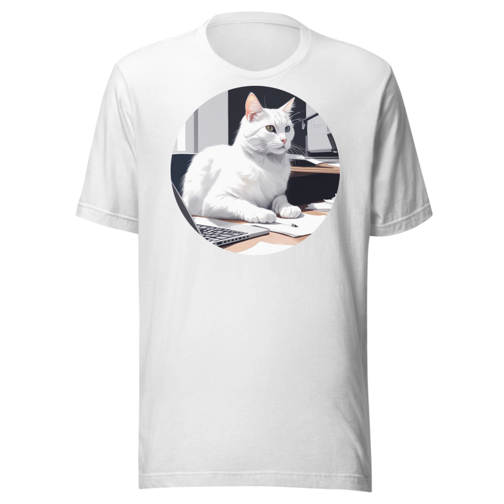 PugMug Custom White Companion Cat T-Shirt