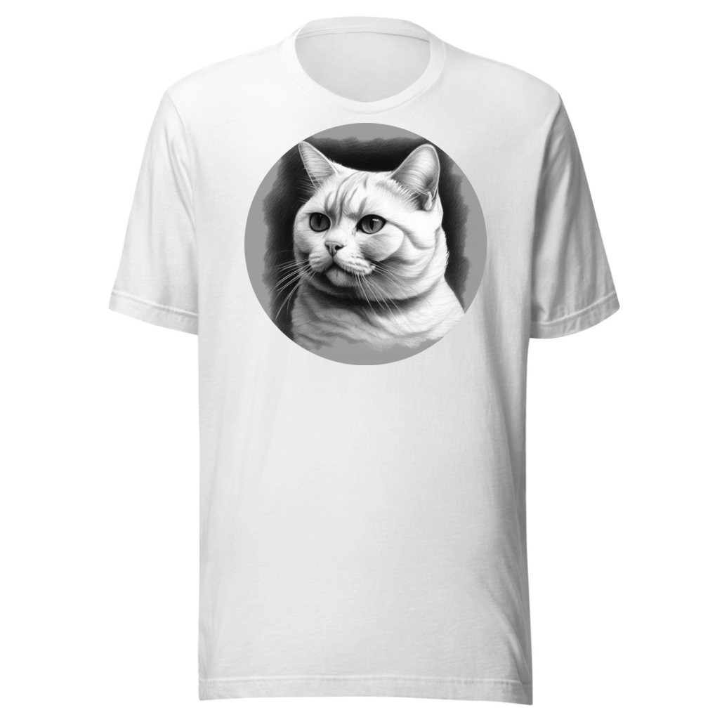 PugMug Custom White British Shorthair Cat T-Shirt