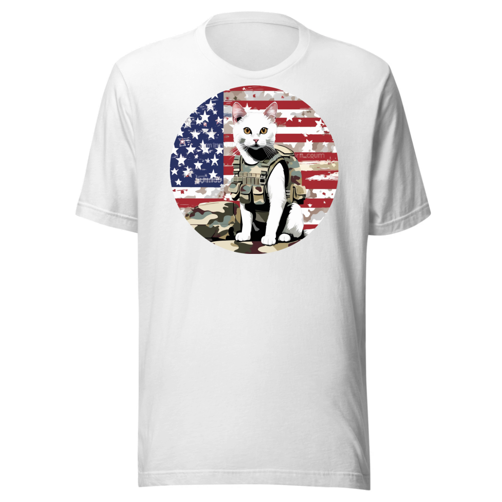 PugMug Custom White Companion Cat T-Shirt