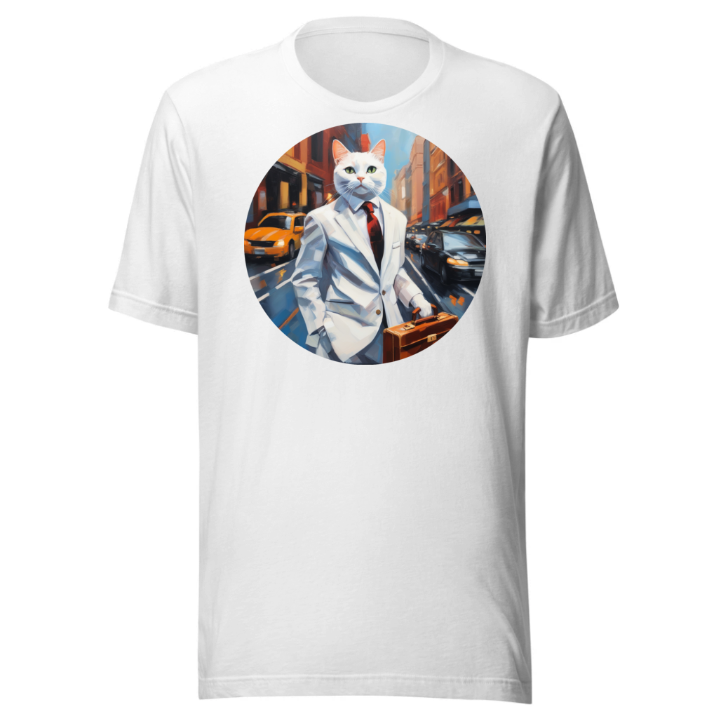 PugMug Custom White Companion Cat T-Shirt
